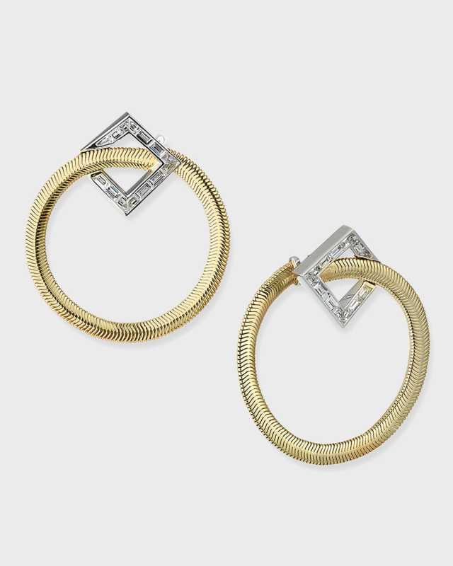 Feelings 18k Diamond Forward-Facing Hoop Earrings